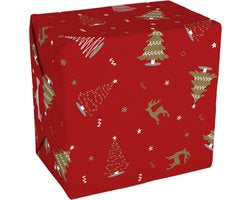 Geschenkpapier op rol 30cm x 200 m “Wonderful Time” rood